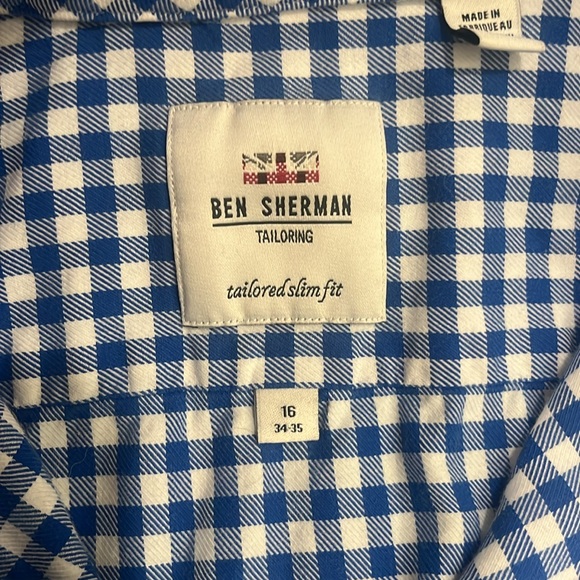 Ben Sherman Tailoring Tailored Slim Fit Shirt- Size 16 34/35 - Picture 3 of 5
